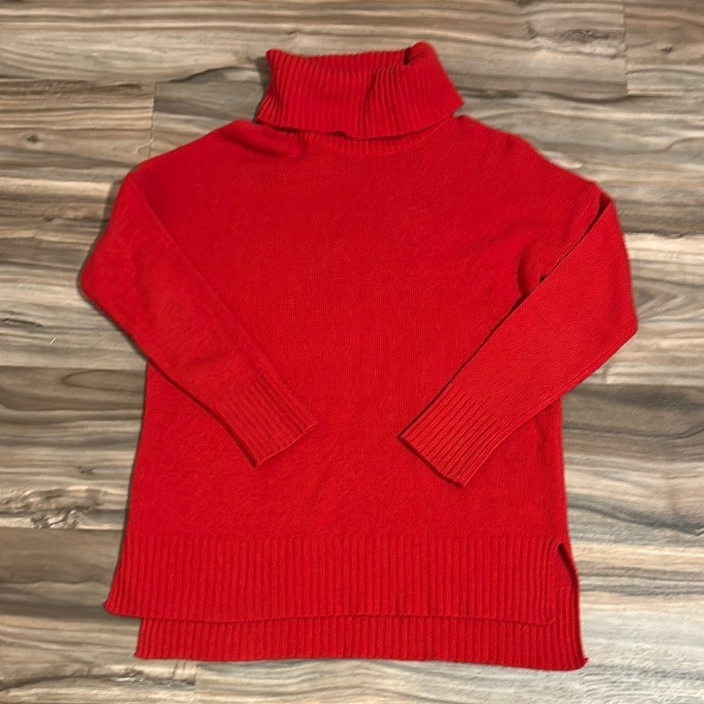 Bartolini Made in Italy Women’s Cashmere Wool Turtleneck Sweater Red Size Small